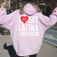 I Love My Latina Girlfriend レディース オーバーサイズ パーカー バックプリント Light Pink