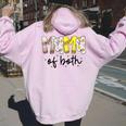 Mama Of Both Baseball Softball Mom Mother's Day Women Oversized Hoodie Back Print Light Pink