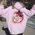 Rooster Cock Fight Chicken ノベルティ ファーマーズギフト レディース オーバーサイズ パーカー バックプリント Light Pink