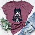 Anime Girl Goth Bunny Grunge Gothic Cute E-Girl Outfit Bella Canvas T-shirt Heather Maroon