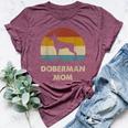 Doberman Mom Dobie Dog Lovers Retro Dobie Mom Bella Canvas T-shirt Heather Maroon