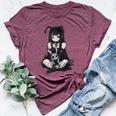 E-Girl Cute Anime Girl Goth Bunny Grunge Gothic Outfit Bella Canvas T-shirt Heather Maroon