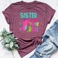 Sister Of The Three Rex Birthday Dinosaur Family Matching Bella Canvas T-shirt Heather Maroon