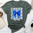 Cheer Mom Blue Bow Cheerleader Competition Game Day Bella Canvas T-shirt Heather Mauve