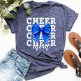Cheer Mom Blue Bow Cheerleader Competition Game Day Bella Canvas T-shirt Heather Forest