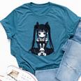 Anime Girl Goth Bunny Grunge Gothic Cute E-Girl Outfit Bella Canvas T-shirt Heather Navy