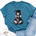 E-Girl Cute Anime Girl Goth Bunny Grunge Gothic Outfit Bella Canvas T-shirt Heather Navy