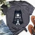 Anime Girl Goth Bunny Grunge Gothic Cute E-Girl Outfit Bella Canvas T-shirt Heather Deep Teal