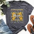 Cheer Mom Mama Bow Sport Cheerleader Cheerleading Yellow Bella Canvas T-shirt Heather Deep Teal