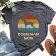 Doberman Mom Dobie Dog Lovers Retro Dobie Mom Bella Canvas T-shirt Heather Deep Teal