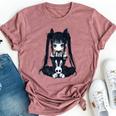 Anime Girl Goth Bunny Grunge Gothic Cute E-Girl Outfit Bella Canvas T-shirt Heather Dark Grey
