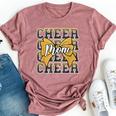 Cheer Mom Mama Bow Sport Cheerleader Cheerleading Yellow Bella Canvas T-shirt Heather Dark Grey
