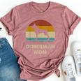 Doberman Mom Dobie Dog Lovers Retro Dobie Mom Bella Canvas T-shirt Heather Dark Grey