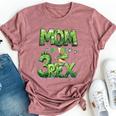 Mom Of The Three Rex Birthday Boy Dinosaur Family Matching Bella Canvas T-shirt Heather Dark Grey