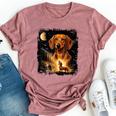 Vintage 90S Dachshund Howling At The Moon Wiener Dog Mom Bella Canvas T-shirt Heather Dark Grey