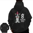 8 Years Old Birthday Boston Terrier Dog Lover 8th Party Kid Men Zip Up Hoodie Back Print, trending gift