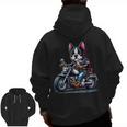 Biker Boston Terrier Dog Riding Motorbike Men Zip Up Hoodie Back Print, Boston Terrier Riding Gifts, trending gift