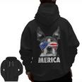 Boston Terrier 4th Of July Merica Men Women USA Flag Vintage Men Zip Up Hoodie Back Print, Boston Terrier 4th Of July Gifts, trending gift