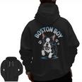 Boston Terrier Boy Cute Cartoon Dog Owner Pet Boston Terrier Men Zip Up Hoodie Back Print, trending gift