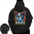 Boston Terrier Bruh Dog Lover Men Zip Up Hoodie Back Print, trending gift