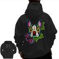 Boston Terrier In Day Of The Dead Sugar Skull Dog Men Zip Up Hoodie Back Print, trending gift