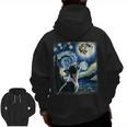 Boston Terrier Dog Art Van Gogh Starry Night Boston Terrier Men Zip Up Hoodie Back Print, trending gift