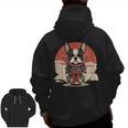 Boston Terrier Dog Japanese Style Samurai Dogs Men Zip Up Hoodie Back Print, trending gift