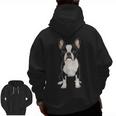 Boston Terrier Dog Motif Pet Art Boston Terrier For Men Women Kids Men Zip Up Hoodie Back Print, trending gift