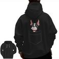 Boston Terrier Dog In The Pocket Boston Terrier For Men Women Girls Kids Men Zip Up Hoodie Back Print, trending gift