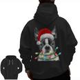 Boston Terrier Dog Santa Christmas Tree Lights Xmas Men Zip Up Hoodie Back Print, Boston Terrier Christmas Gifts, trending gift