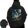 Boston Terrier Dog Starry Night Painting Men Zip Up Hoodie Back Print, trending gift