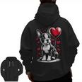Boston Terrier Dog Valentine's Day Dog Owner Men Zip Up Hoodie Back Print, trending gift