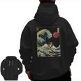 Boston Terrier Japanese Kanagawa Wave Surf Dog Men Zip Up Hoodie Back Print, trending gift