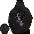 Boston Terrier Lovers Colorful Pop Art Boston Terrier Men Zip Up Hoodie Back Print, trending gift