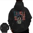 Boston Terrier Patriotic 4th Of July USA American Flag Men Zip Up Hoodie Back Print, Patriotic Boston Terrier Gifts, American Boston Terrier Gifts, Boston Terrier 4th Of July Gifts, trending gift