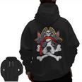 Boston Terrier Pirate T Shirt Jolly Roger Crossbones Skull Men Zip Up Hoodie Back Print, trending gift