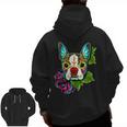 Boston Terrier In Red Day Of The Dead Sugar Skull Dog Men Zip Up Hoodie Back Print, trending gift