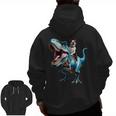 Boston Terrier Riding T-Rex Dinosaur Dog Lover Men Zip Up Hoodie Back Print, Boston Terrier Riding Gifts, trending gift