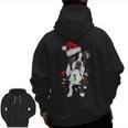 Boston Terrier Santa Christmas Lights Xmas Dog Lover Men Women Kids Men Zip Up Hoodie Back Print, Boston Terrier Christmas Gifts, trending gift