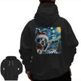 Boston Terrier Santa Starry Night Van Gogh Christmas Dog Men Women Kids Men Zip Up Hoodie Back Print, Boston Terrier Christmas Gifts, trending gift
