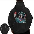 Boston Terrier Selfie Statue Of Liberty 4th Of July American Men Zip Up Hoodie Back Print, American Boston Terrier Gifts, Boston Terrier 4th Of July Gifts, trending gift