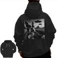 Boston Terrier Graphic Selfie With UFOs Weird Aliens Men Zip Up Hoodie Back Print, trending gift