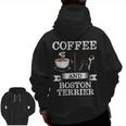 Boston Terrier Shirt Coffee And Boston Terrier Cute Dog For Men Women Girls Kids Men Zip Up Hoodie Back Print, trending gift