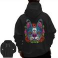 Boston Terrier Sugar Skull Dog Day Of The Dead Men Zip Up Hoodie Back Print, trending gift