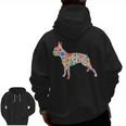 Boston Terrier Watercolor Flowers Men Zip Up Hoodie Back Print, trending gift