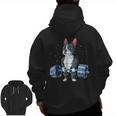 Boston Terrier Weightlifting Deadlift Men Fitness Gym Men Zip Up Hoodie Back Print, Boston Terrier Gym Gifts, trending gift