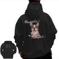 Brown Boston Terrier With Flowers And Feathers Men Zip Up Hoodie Back Print, trending gift