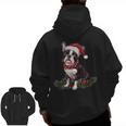 Cute Boston Terrier Dog Christmas Merry X-Mas Graphic Men Zip Up Hoodie Back Print, Boston Terrier Christmas Gifts, trending gift