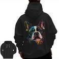 Cute Boston Terrier Puppy Dog Art Lover Unique Painting For Men Women Kids Men Zip Up Hoodie Back Print, trending gift