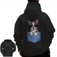 Cute Pocket Boston Terrier Lover Dog Mom Men Zip Up Hoodie Back Print, Couple Gifts, Mom Gifts, Boston Terrier Mom Gifts, trending gift